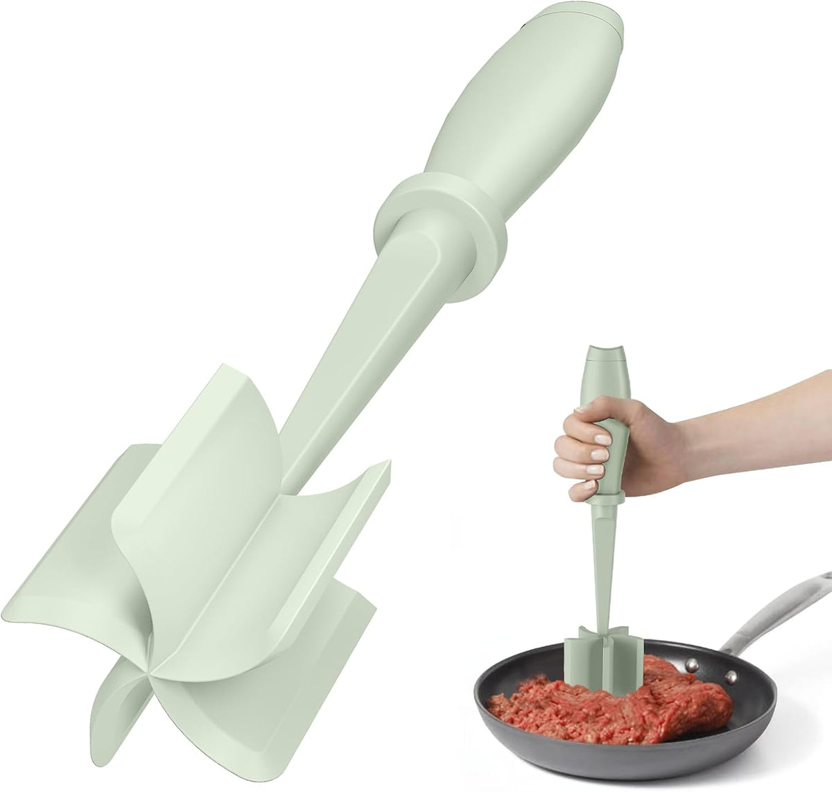 PGYARD Meat Chopper Hamburger Grinder, Kitchen Smasher for Ground Beef - Heat Resistant, 5 Nylon Blade, Burger Grinder Potato Mix Tool, Meat & Poultry Tenderizers, Dishwasher Safe, Black