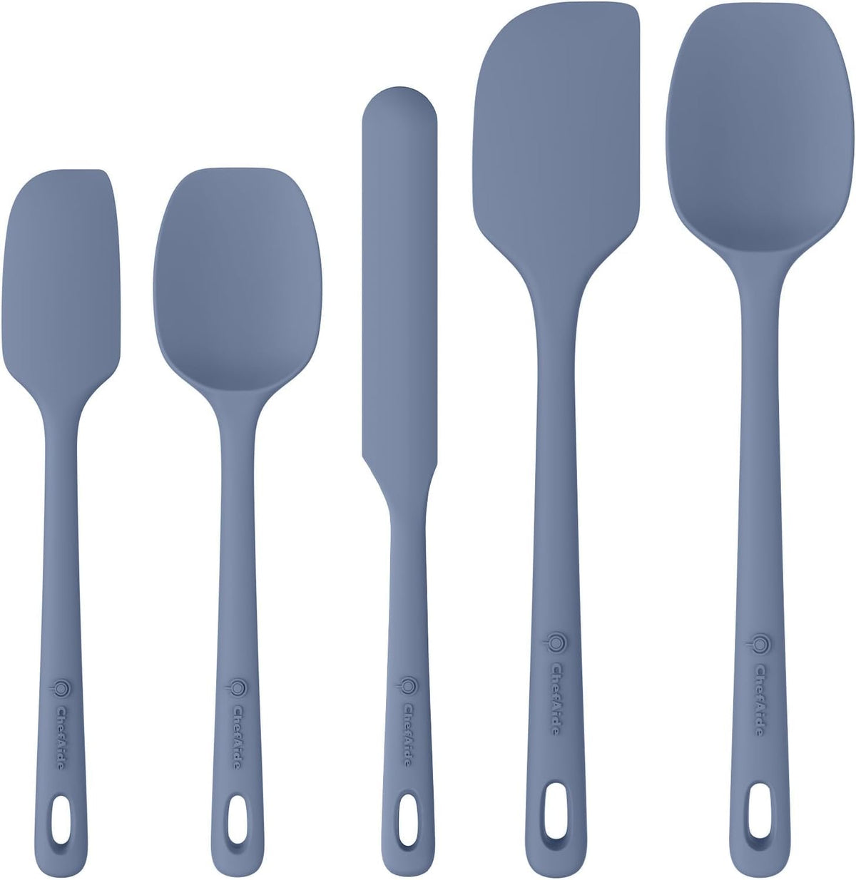 Best Seller - ChefAide 5 Pieces Silicone Spatulas Set, Heat Resistant Rubber Spatula - Food Grade Silicone, Heat Resistant Up to 600°F, Upgrade Strong Handle, Safe for Nonstick Cookware,Ideal for Cooking & Baking