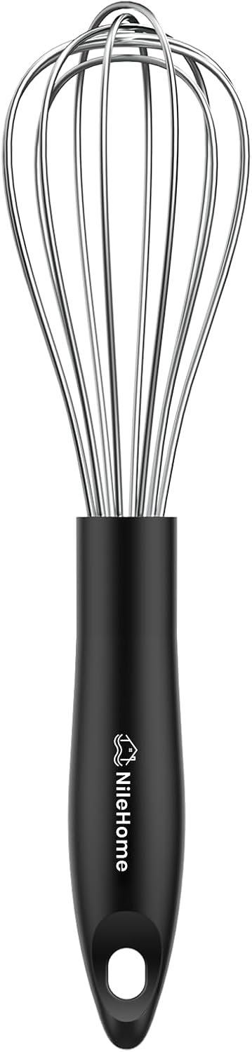 Great Value - NileHome 3-Pack Stainless Steel Whisk Set, Kitchen Utensils for Cooking - Food-grade Material,Dishwasher Safe,8in+10in+12in,Easy to Clean and Store,Perfect for Cooking,Whisking and Blending