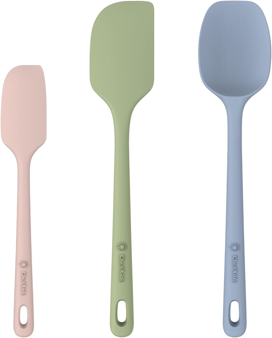 Best Seller - ChefAide 5 Pieces Silicone Spatulas Set, Heat Resistant Rubber Spatula - Food Grade Silicone, Heat Resistant Up to 600°F, Upgrade Strong Handle, Safe for Nonstick Cookware,Ideal for Cooking & Baking