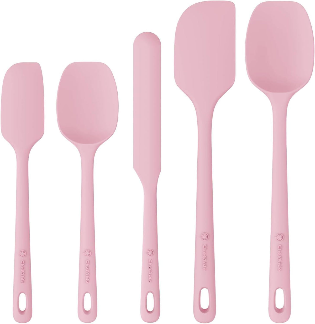 Best Seller - ChefAide 5 Pieces Silicone Spatulas Set, Heat Resistant Rubber Spatula - Food Grade Silicone, Heat Resistant Up to 600°F, Upgrade Strong Handle, Safe for Nonstick Cookware,Ideal for Cooking & Baking