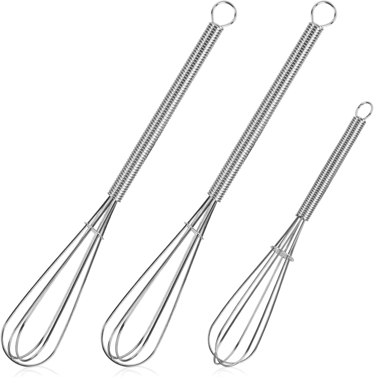 Great Value - NileHome 3-Pack Stainless Steel Whisk Set, Kitchen Utensils for Cooking - Food-grade Material,Dishwasher Safe,8in+10in+12in,Easy to Clean and Store,Perfect for Cooking,Whisking and Blending
