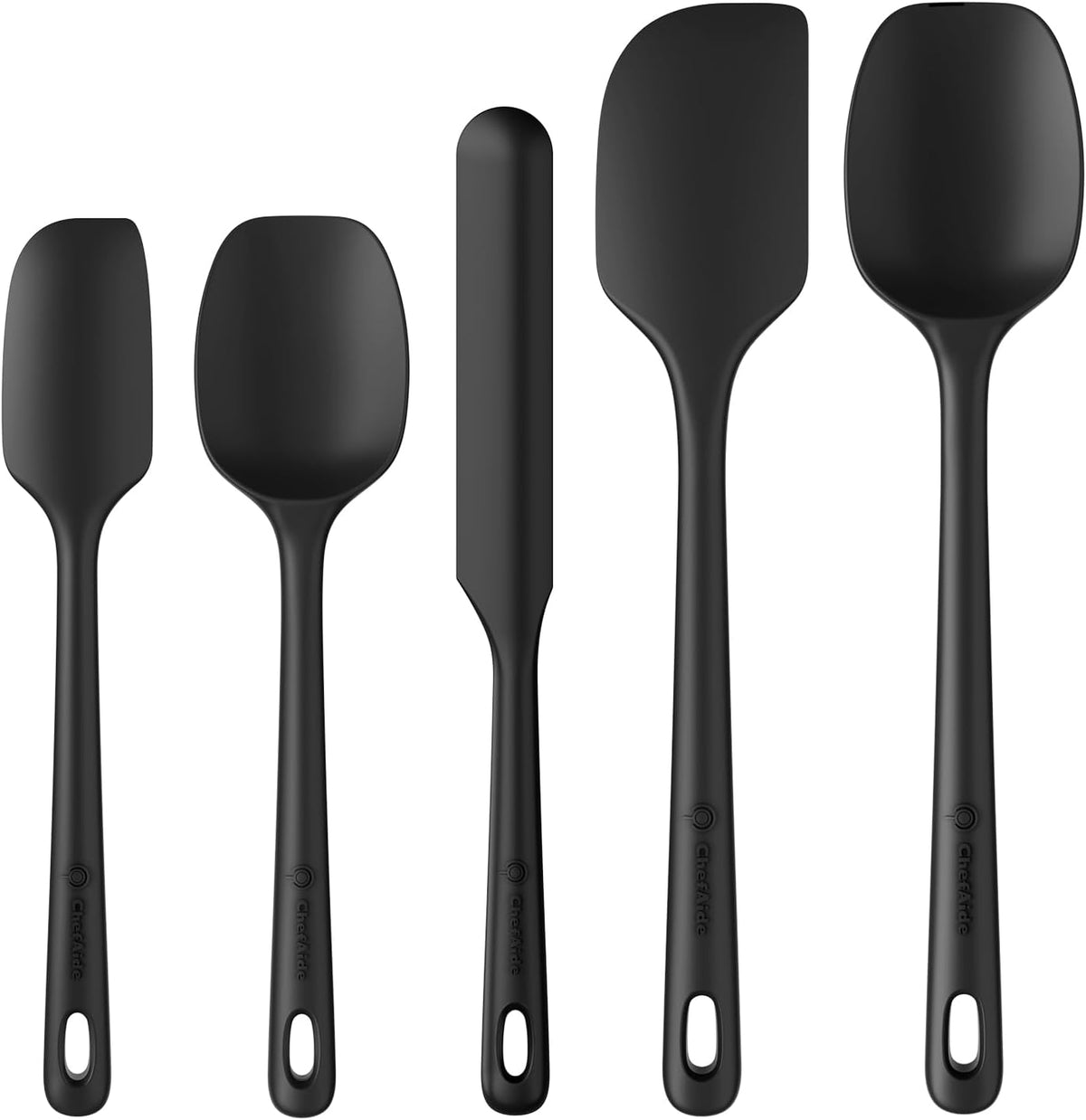 Best Seller - ChefAide 5 Pieces Silicone Spatulas Set, Heat Resistant Rubber Spatula - Food Grade Silicone, Heat Resistant Up to 600°F, Upgrade Strong Handle, Safe for Nonstick Cookware,Ideal for Cooking & Baking