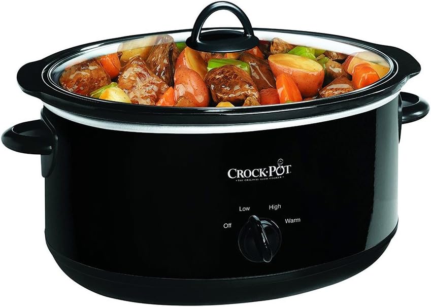 Limited-Time Deal - Crock-Pot 7-Quart Manual Slow Cooker, Family Size Serves 8+ People & Fits 6-lb Roast, Removable Stoneware with Warming Setting, Dishwasher Safe for Easy Cleanup, Stainless Steel