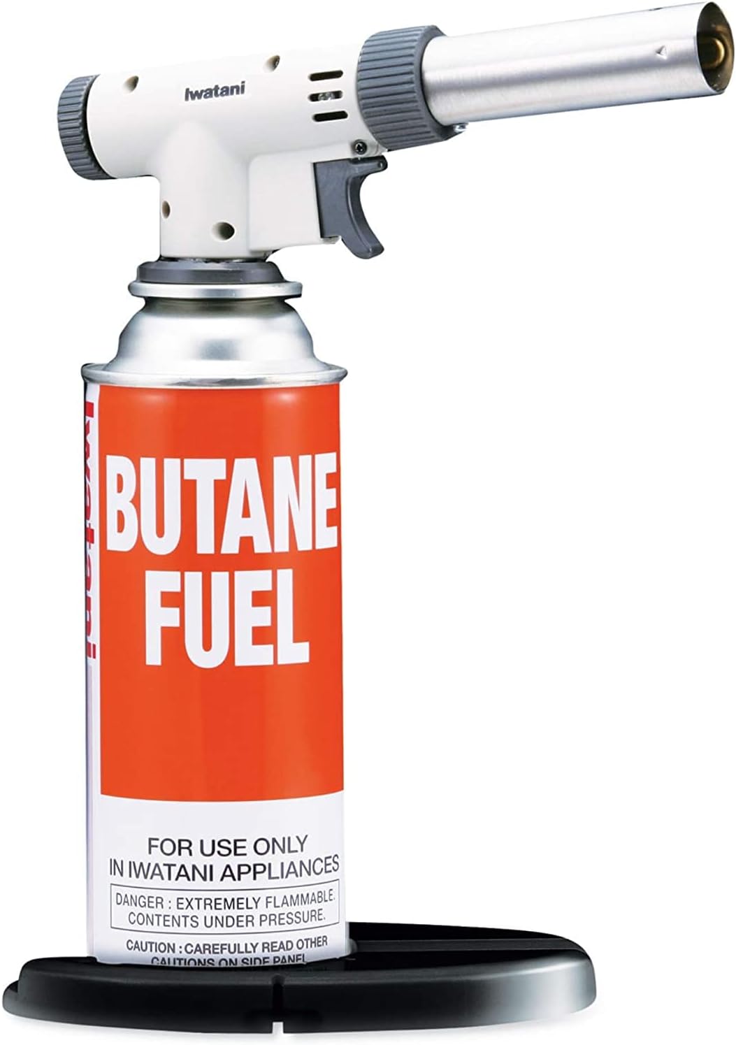 Great Value - Iwatani PRO2 Culinary Professional Kitchen Butane Torch - Adjustable Flame Shape Strength 2700 F - Sous Vide Crème Brulee Pastries - Anti-flare - Incl. Stabilizing Stand - Butane Fuel Not Included