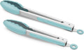 Hot Sale - 2 Pack Silicone Kitchen Tongs, 9 & 12 Inch, Stainless Steel, Black - Heat Resistant to 500°F with BPA-free Silicone Tips, Locking Clip and Nonslip Handles for Nonstick Cookware and Grilling