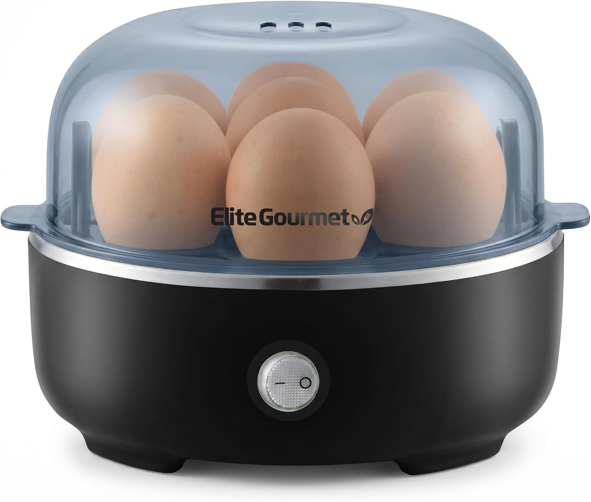 Great Value - Elite Gourmet 7-Egg Electric Egg Cooker, BPA-Free, Auto Shut-Off - Soft, Medium & Hard Boiled, Measuring Cup, EGC115B
