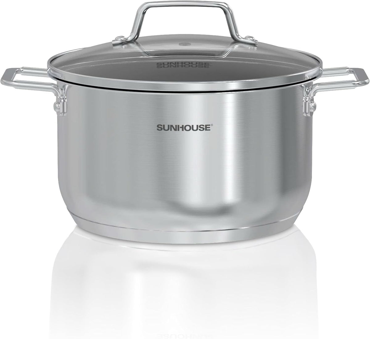Special Offer - Sunhouse Stock Pot with Lid - 7 QT Large Pot for Cooking Pasta, Soup, Ollas - Impact-bonded Base Big Stainless Steel Pots for Canning, Boiling, Spaghetti - Oven Safe & Induction Compatible