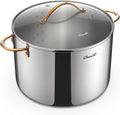 Special Offer - 5.2 Quart Stainless Steel Stock Pot with Glass Lid, 4-Layer Composite Base - 18/10 Food Grade, Stay-Cool Silicone Handles, Induction & Oven Safe, Dishwasher Safe, Soup Pot for Pasta, Stew & Simmering