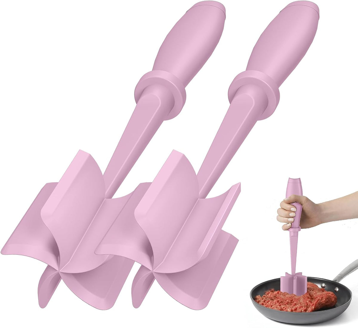PGYARD Meat Chopper Hamburger Grinder, Kitchen Smasher for Ground Beef - Heat Resistant, 5 Nylon Blade, Burger Grinder Potato Mix Tool, Meat & Poultry Tenderizers, Dishwasher Safe, Black