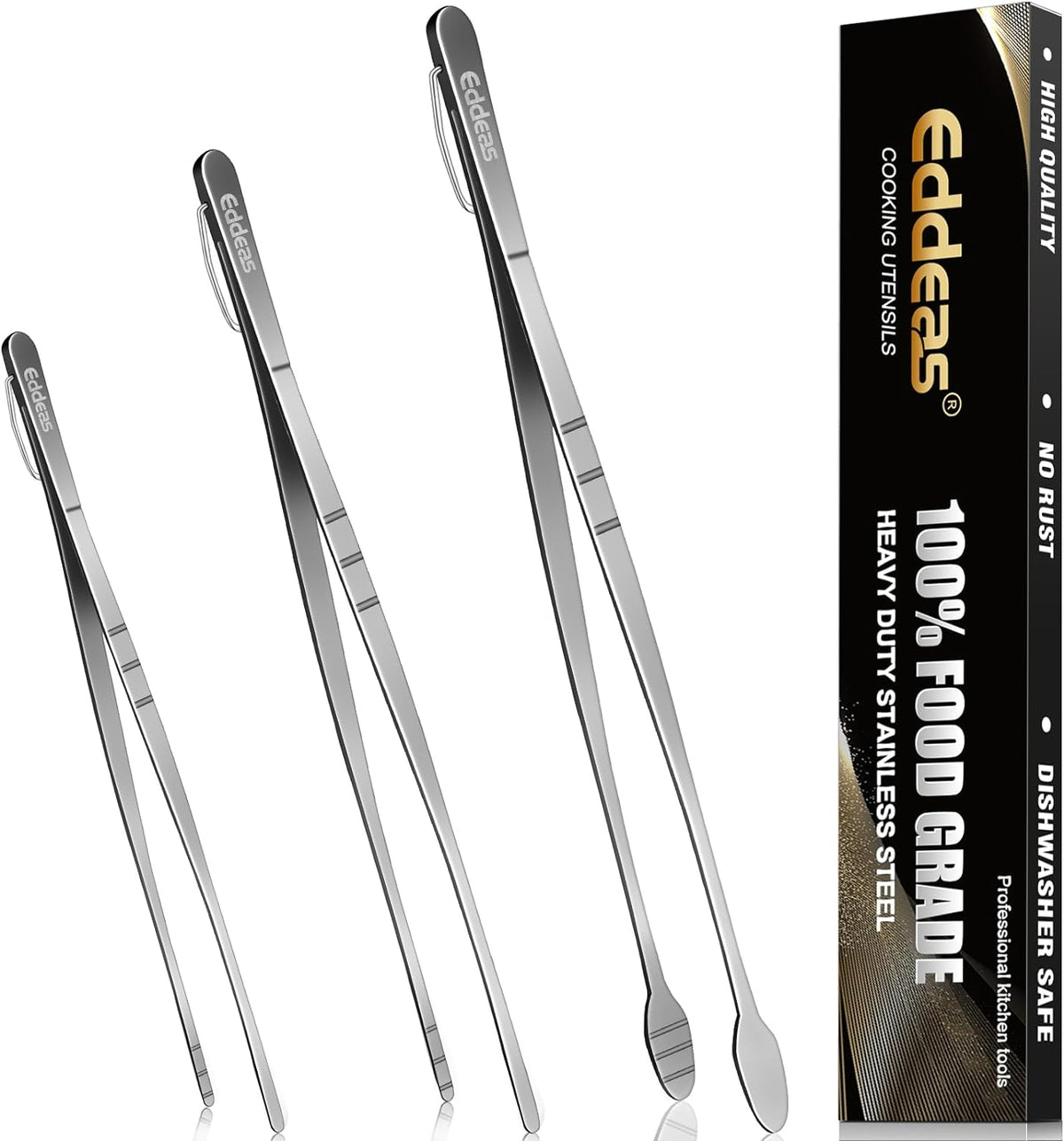 Best Seller - kitchen tweezers for cooking tweezers stainless steel tongs 12108 - Heat Resistant 600 Degrees Heavy Duty Metal Tweezers Tongs Ideal for Meat, pasta, plating Dishwasher Safe