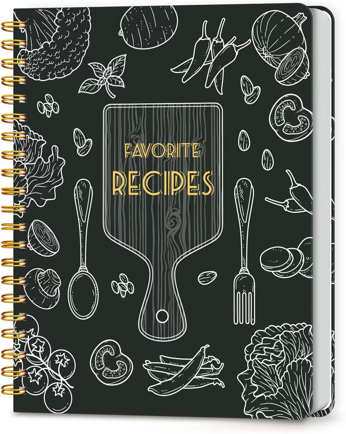 Special Offer - Recipe Book to Write in Your Own Recipes, Blank Recipe Journal, 140 Recipes - 8.5 x 11 Full-Page Recipe Organizer, Aesthetic Blank Cookbook with Perfect Layout for Family Recipes, Ideal Gift-Black