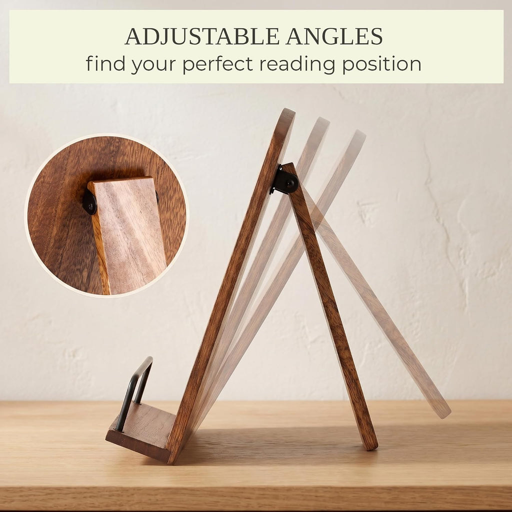 Best Seller - Beautiful Cookbook Stand for Your Kitchen Counter - Solid Wood, Fits iPad - Easily Keeps Cook or Recipe Books Open for Convenient Cooking - Fits Your Tablet and Enhances Any Kitchen Decor