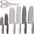 Flash Sale - Astercook Knife Set, 13 Pieces Kitchen Knives Set with Healthy Anti-Rust Coating, Dishwasher Safe, Stainless Steel Chef Knife Sets with 6 Blade Guards, Perfect Holiday Gifts for Kitchen