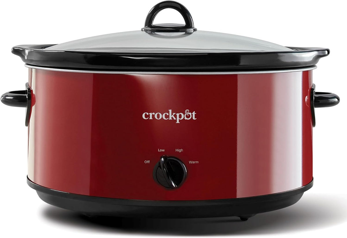 Limited-Time Deal - Crock-Pot 7-Quart Manual Slow Cooker, Family Size Serves 8+ People & Fits 6-lb Roast, Removable Stoneware with Warming Setting, Dishwasher Safe for Easy Cleanup, Stainless Steel