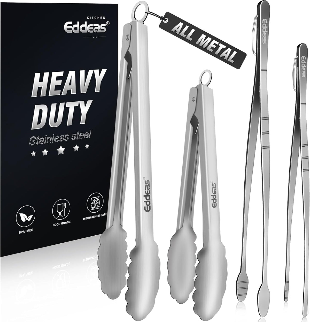 Limited-Time Deal - Tongs For Cooking Up to 600 °F Metal Kitchen Tongs 3PCS 7,9,12 Inch - Heat Resistant 600 Degrees Stainless Steel,Heavy Duty Metal Locking Tong for Food,Salad and BBQ Dishwasher Safe