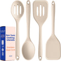 NonToxic Platinum Silicone Utensils, 100% Plastic-Free, 8-Pcs, Gray - LFGB-certified platinum silicone. Solid steel core, no hidden plastics. 500°F heat resistant. Non-scratch. Dishwasher safe
