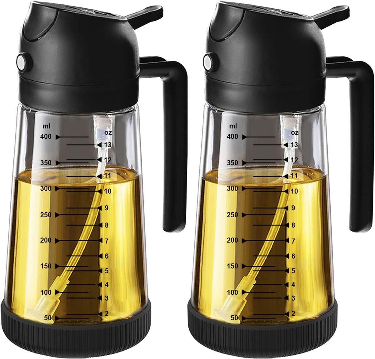 Flash Sale - TrendPlain 16oz/470ml Glass Olive Oil Sprayer for Cooking – 2 in 1 Olive Oil Dispenser Bottle for Kitchen Gadgets and Air Fryer Accessories, Salad, BBQ - Green