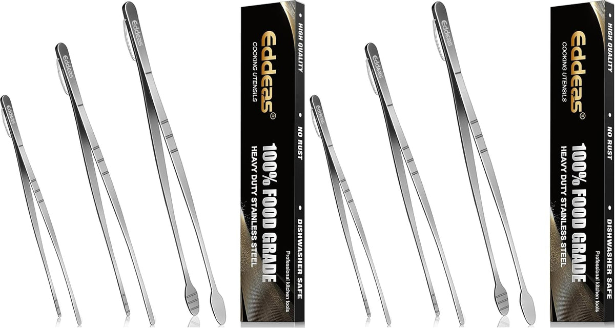 Best Seller - kitchen tweezers for cooking tweezers stainless steel tongs 12108 - Heat Resistant 600 Degrees Heavy Duty Metal Tweezers Tongs Ideal for Meat, pasta, plating Dishwasher Safe