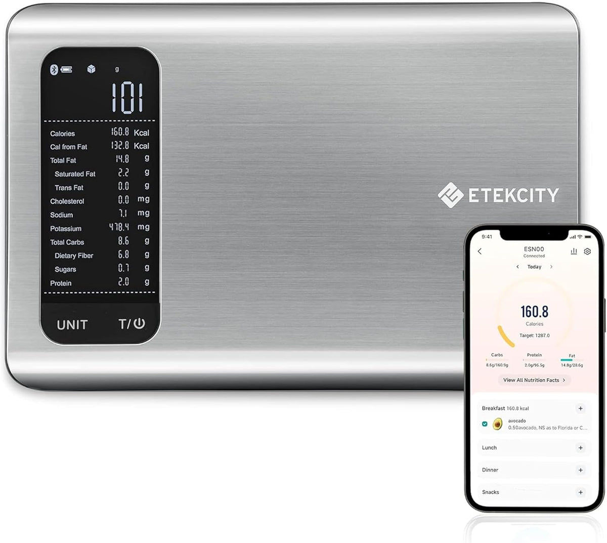 Etekcity Food Kitchen Scale, Digital Grams and Ounces, 11lb - Tare function, ideal for baking, weight loss, keto, meal prep, packages, liquids and jewelry, 304 Stainless Steel