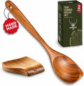 Flash Sale - 8 Pcs Teak Wooden Utensil Set – Premium Wooden Cooking Utensils Set, Natural Wooden Spoons for Cooking - Sturdy Kitchen Utensils & Cooking Spoons for Every Chef