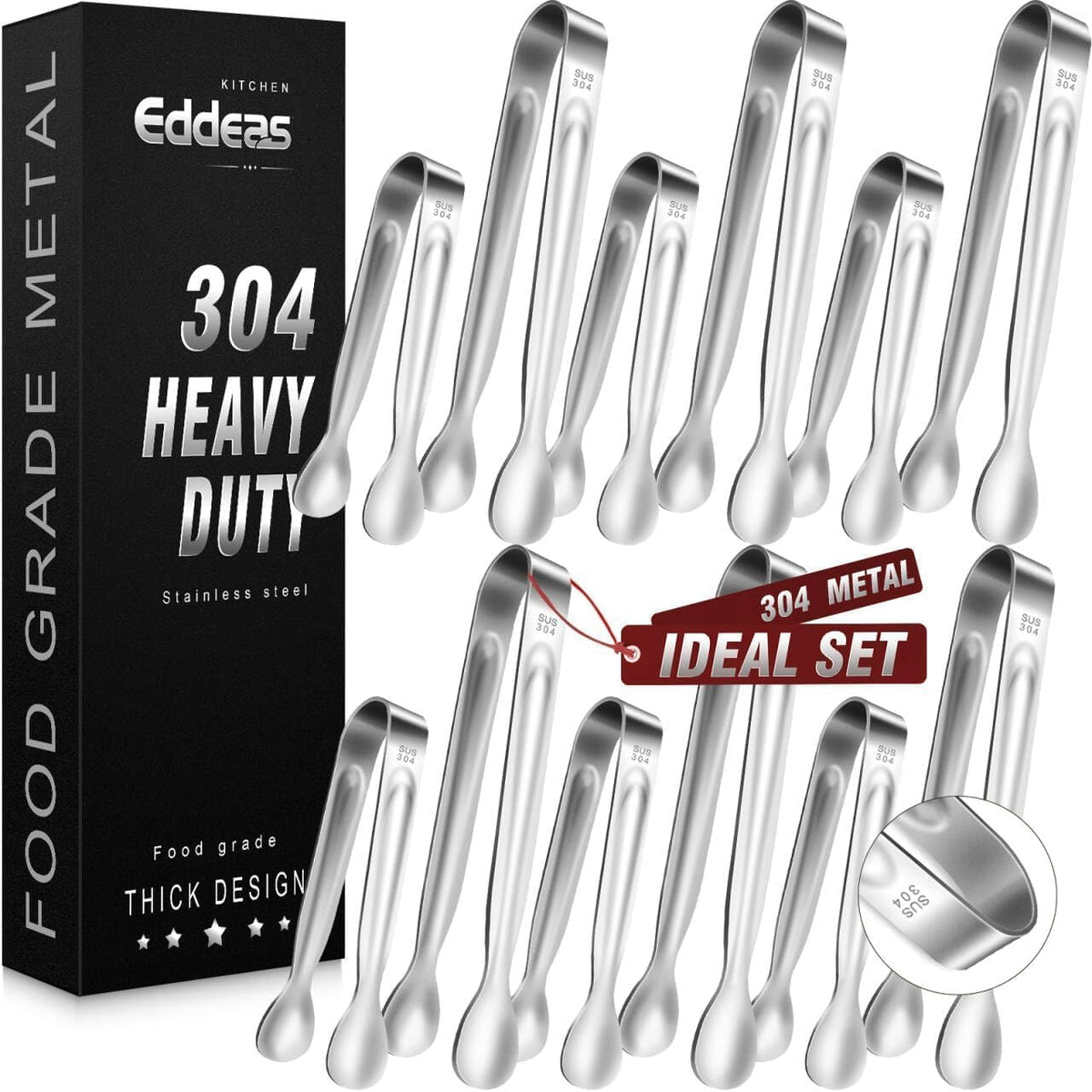 Limited-Time Deal - Tongs For Cooking Up to 600 °F Metal Kitchen Tongs 3PCS 7,9,12 Inch - Heat Resistant 600 Degrees Stainless Steel,Heavy Duty Metal Locking Tong for Food,Salad and BBQ Dishwasher Safe
