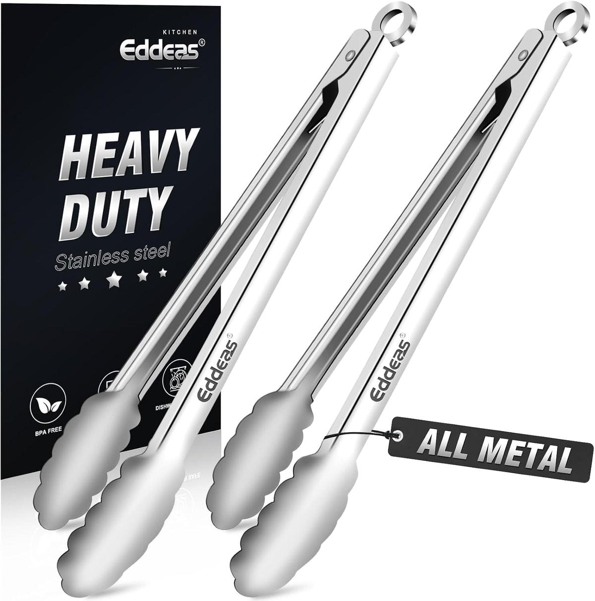 Limited-Time Deal - Tongs For Cooking Up to 600 °F Metal Kitchen Tongs 3PCS 7,9,12 Inch - Heat Resistant 600 Degrees Stainless Steel,Heavy Duty Metal Locking Tong for Food,Salad and BBQ Dishwasher Safe