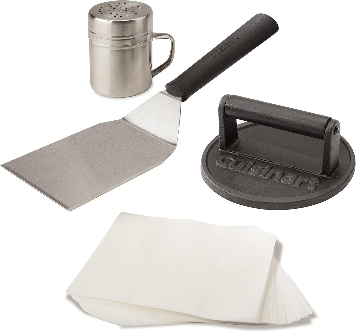 Best Seller - Cuisinart Smash Burger Press, Cast Iron, 6.5 Round Burger Smasher - Hamburger press with round flat edge for crispy carmelization, the go-to grill press for indoor and outdoor cooking, CISB-111