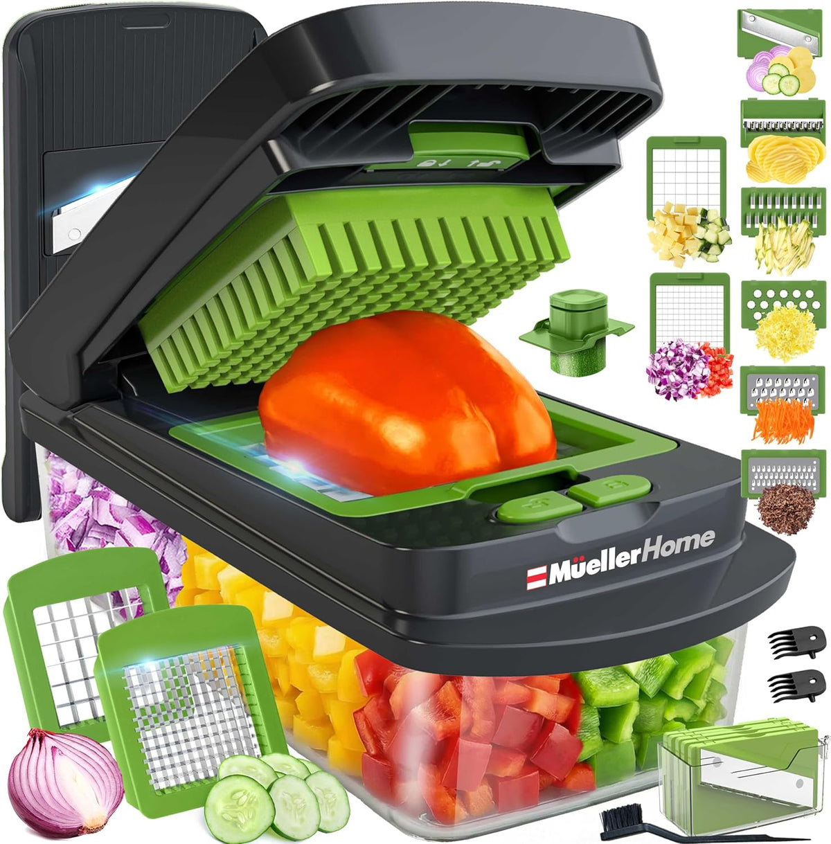 Hot Sale - MUELLER HOME Pro-Series All-in-One, 12 Blade Mandoline Slicer for Kitchen