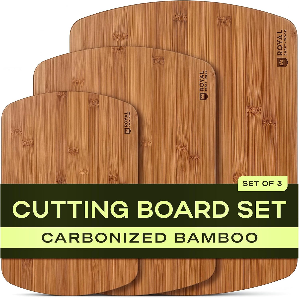 Flash Sale - ROYAL CRAFT WOOD Wooden Cutting Boards for Kitchen Appliances - Non Toxic Bamboo Wood Cutting Board Set with Deep Juice Groove, Side Handles, Charcuterie & Butcher Block for Meat, Meal Prep & Serving