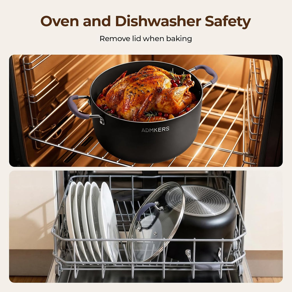 Hot Sale - 8 Quart Ceramic Nonstick Stock Pot with Lid, Induction Soup Pot with Lid - Cooking Pot with Silicone Handle for All Stoves, Healthy Non-toxic Cooking Pot for Stew/Pasta, PFAS & PFOA Free