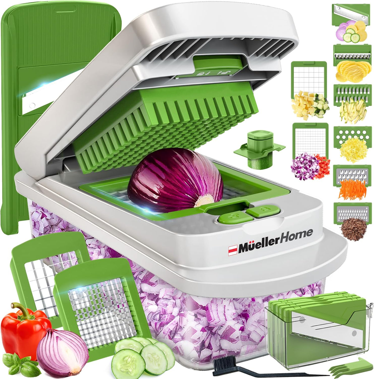 Hot Sale - MUELLER HOME Pro-Series All-in-One, 12 Blade Mandoline Slicer for Kitchen