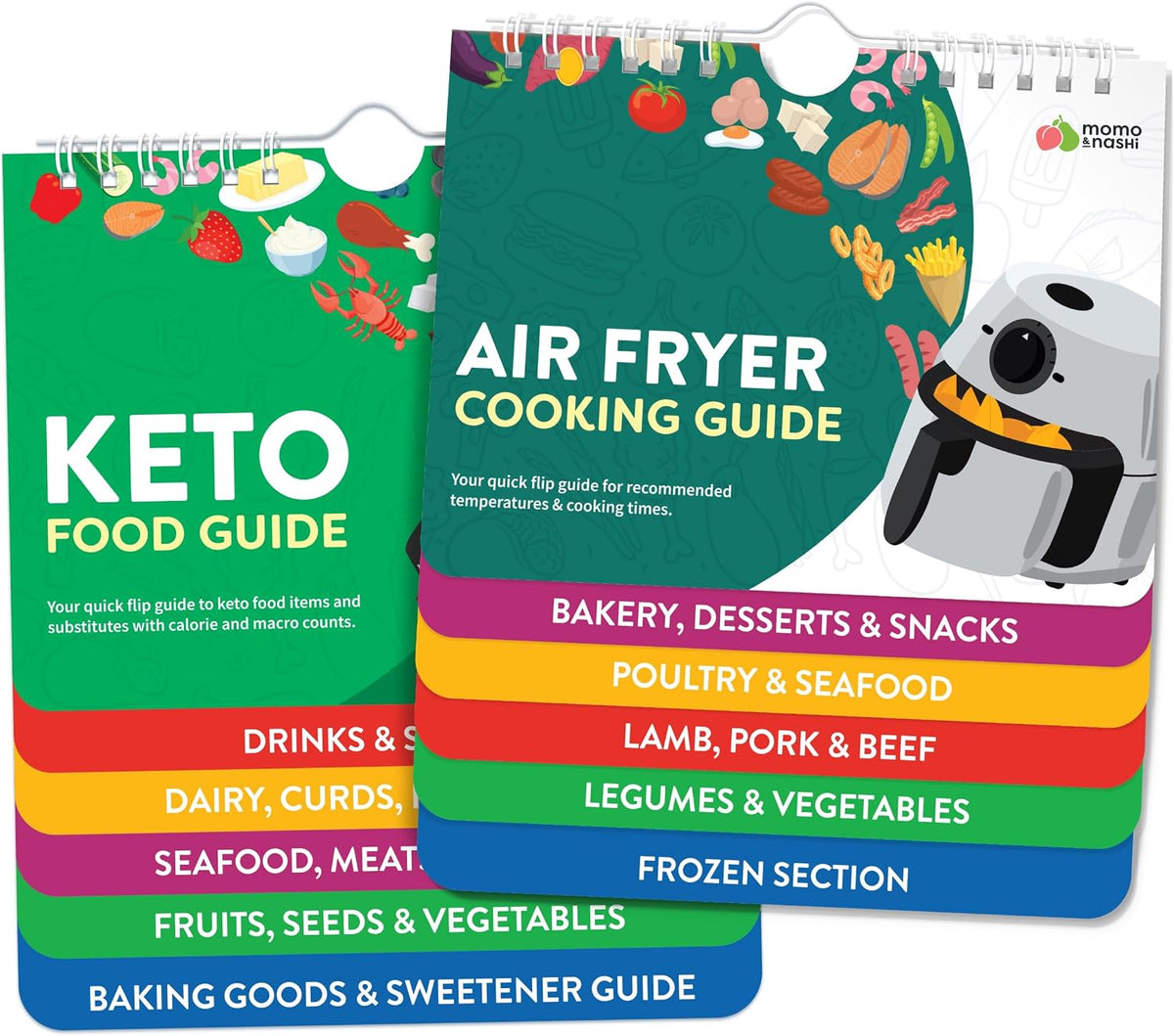 Air Fryer Cheat Sheet Magnets Booklet - Cooking Times Guide & Cookbook - Waterproof Quick Reference Temperature Chart Cookbook for Beginners - Kitchen Gadgets, Air Fryer Accessories, Gifts for Women