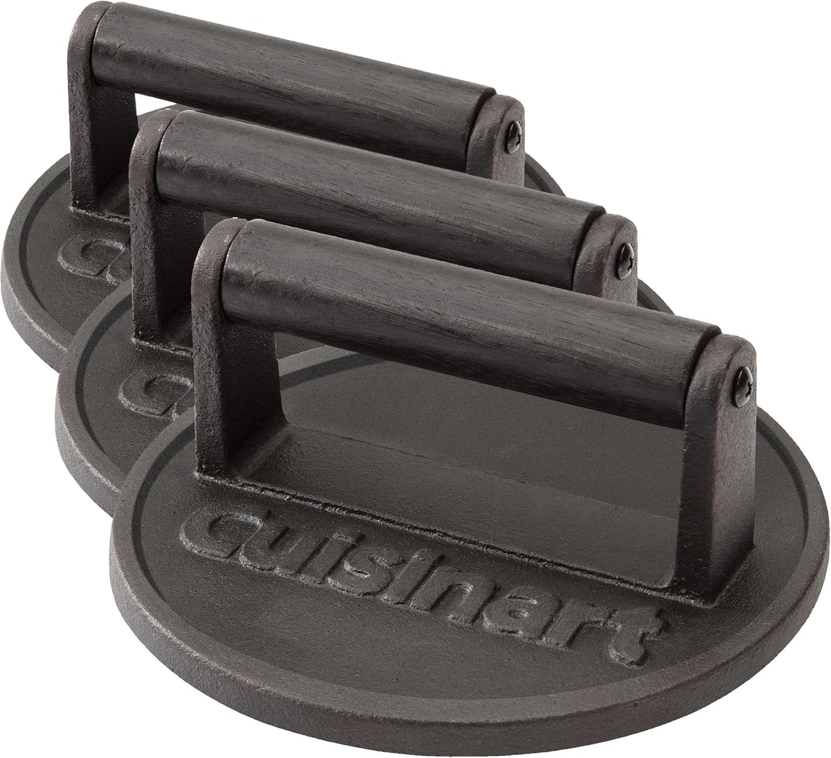 Best Seller - Cuisinart Smash Burger Press, Cast Iron, 6.5 Round Burger Smasher - Hamburger press with round flat edge for crispy carmelization, the go-to grill press for indoor and outdoor cooking, CISB-111