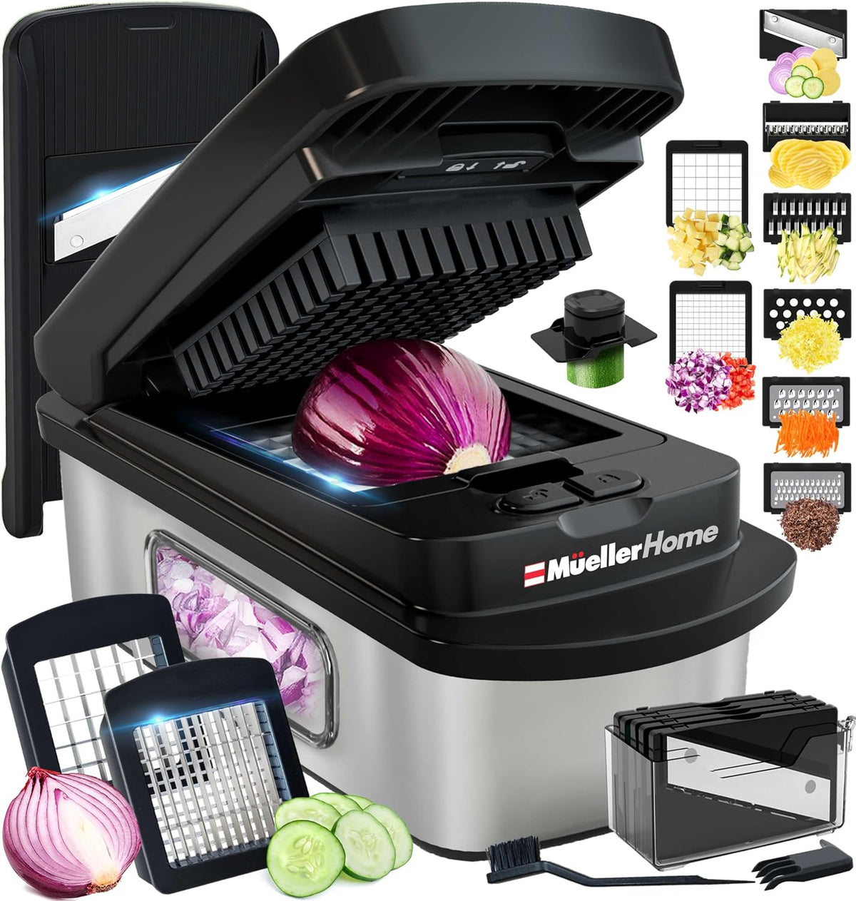 Hot Sale - MUELLER HOME Pro-Series All-in-One, 12 Blade Mandoline Slicer for Kitchen