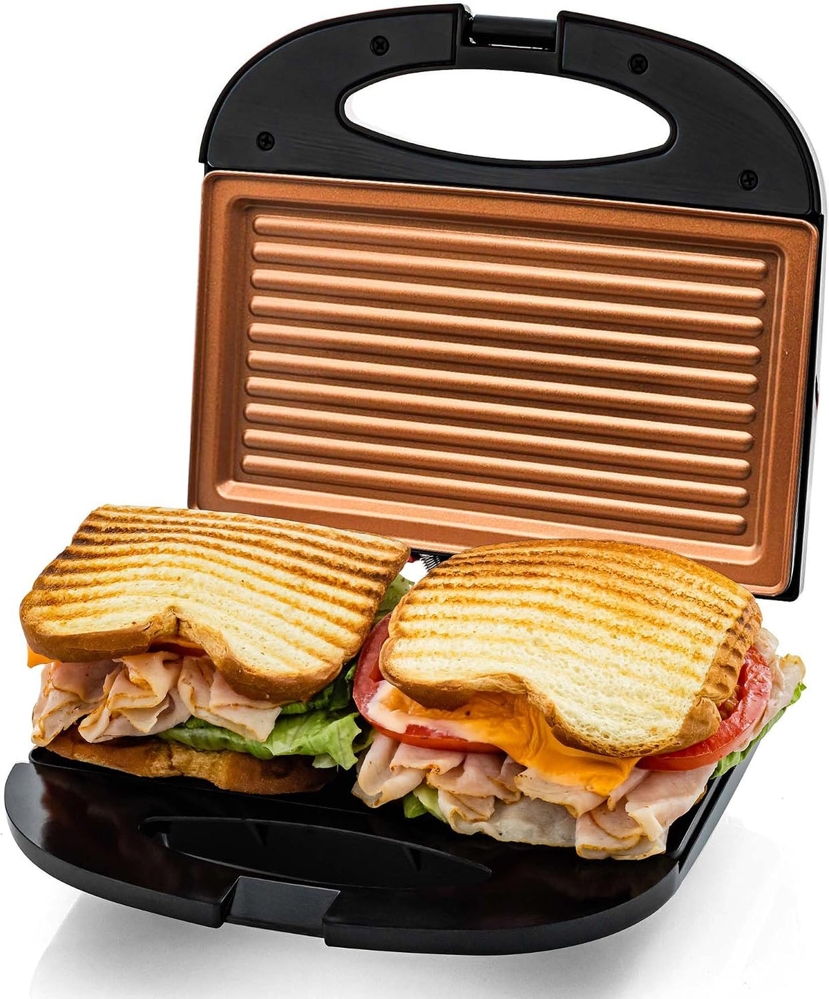 OVENTE Electric Sandwich Maker, 750W Non-Stick Plates, Black GPS401B - Perfect for Grilled Cheese, Tuna Melts, Omelets, French Toast, Breakfast Favorites, Light Meals, and Snacks, 750W